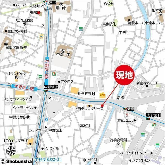 アジールコート中野坂上 地図（共通）