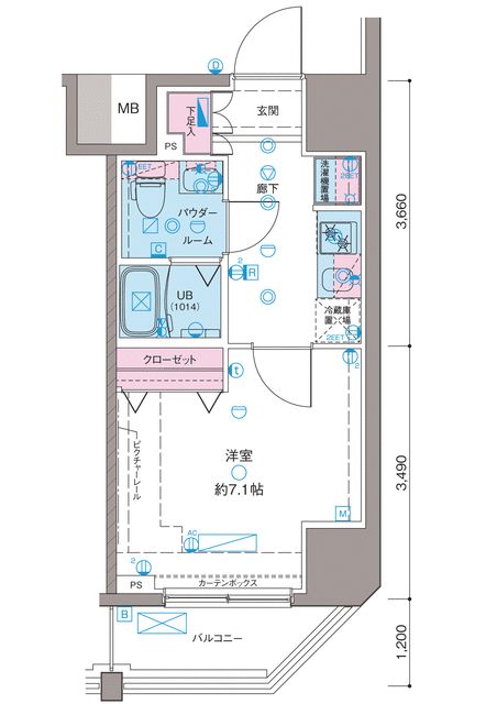 ガリシア新宿ＮｏｒｔｈⅡ 401号室 間取り