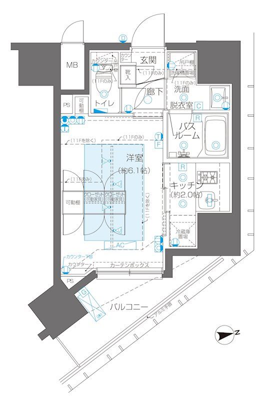 ＺＯＯＭ新宿御苑前 406号室 間取り