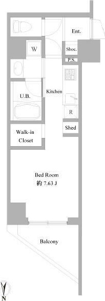 Ｂ　ＣＩＴＹ　ＡＰＡＲＴＭＥＮＴ　ＮＡＫＡＮＯ　ＥＡＳＴ 501号室 間取り