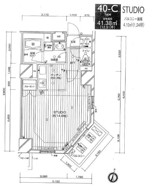 フィールＡ渋谷 1209号室 間取り