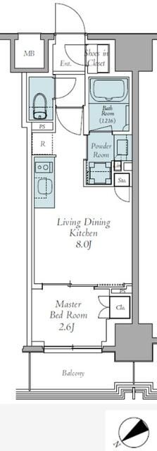 クレストコート東中野 902号室 間取り