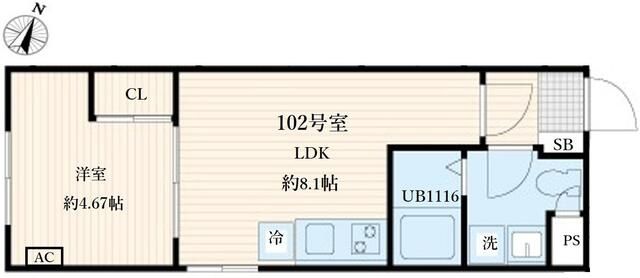 Ａｇｌａｉａ要町 102号室 間取り