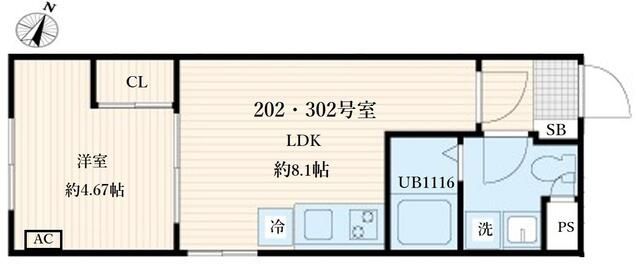 Ａｇｌａｉａ要町 202号室 間取り