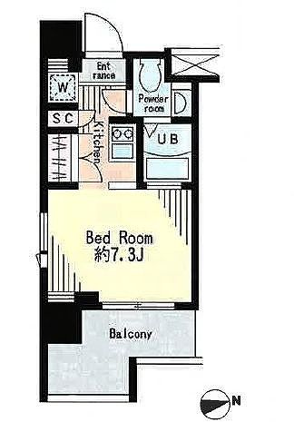 レジディア市谷薬王寺 508号室 間取り