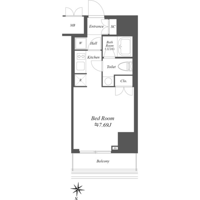 AIFLAT文京本駒込 1106号室 間取り