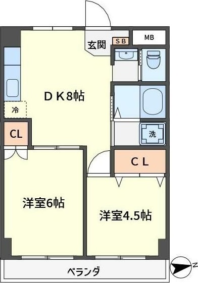 スプリングパーク綾瀬 204号室 間取り