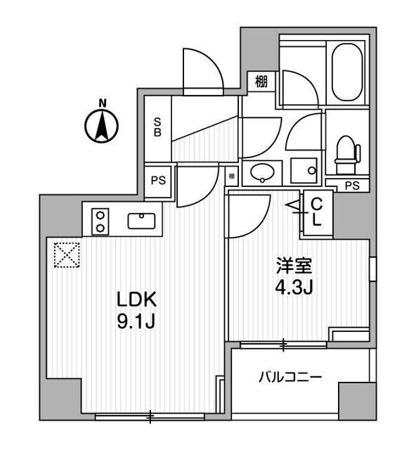 Ｌｉｇｈｔｈｏｕｓｅ西新宿 501号室 間取り