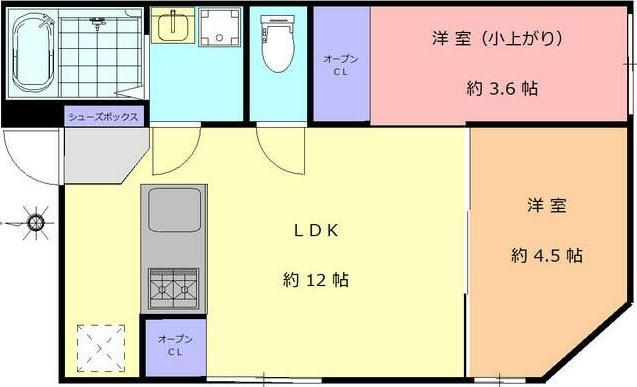 Ｒｅｃｏｒｒｉｄｏ　Ｎａｋａｎｏｓｈｉｎｂａｓｈｉ 102号室 間取り