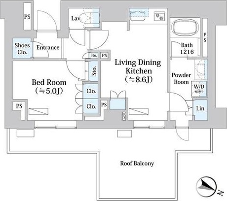 パークアクシス千歳船橋 507号室 間取り