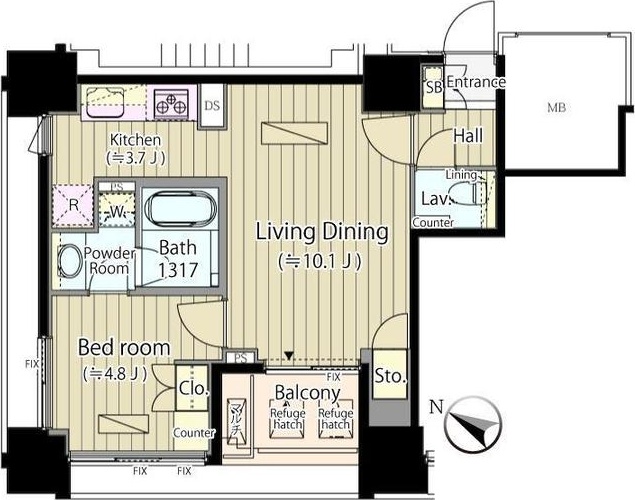 富ヶ谷スプリングス 301号室 間取り