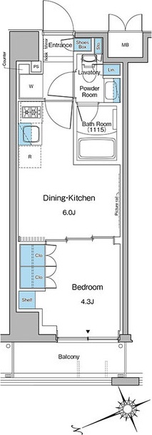 ルフォンプログレ中野坂上 403号室 間取り