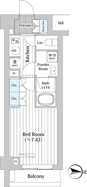 プレール・ドゥーク新宿Ｗｅｓｔ 407号室 間取り
