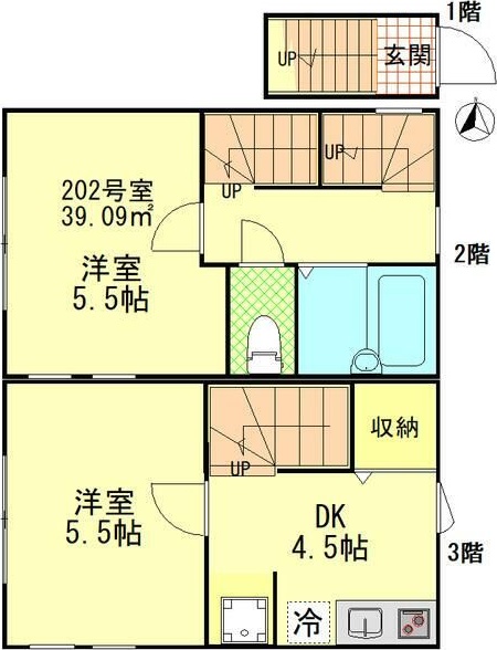 クラシェア中野新橋 202号室 間取り