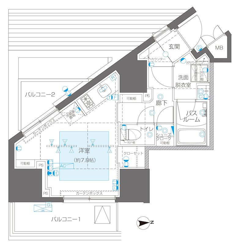 ＺＯＯＭ信濃町 805号室 間取り