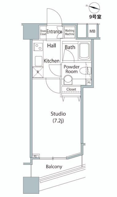 ファーストリアルタワー新宿  1609号室 間取り
