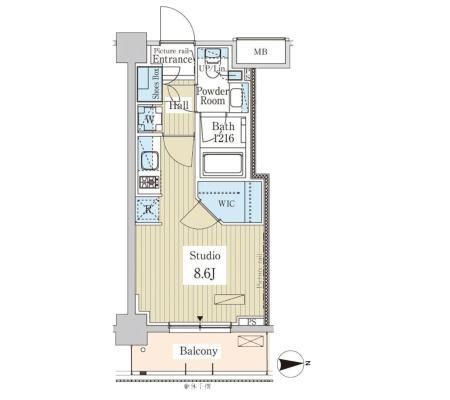 パークアクシス高田馬場テラス 502号室 間取り