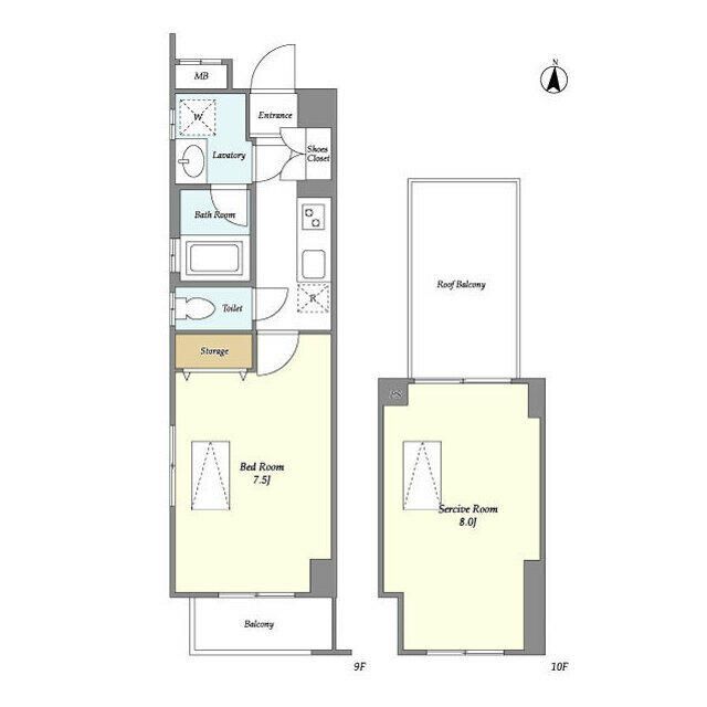 シェル中野弥生町 901号室 間取り