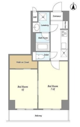 シェル中野弥生町 802号室 間取り