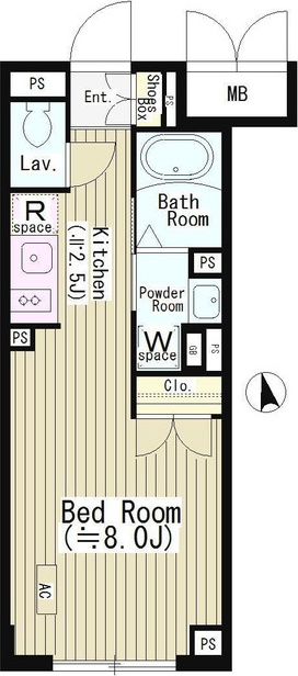 Ｃｅｎｔｅｎａｒｉｏ市谷二十騎町 204号室 間取り