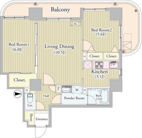 センテニアルタワー 1505号室 間取り