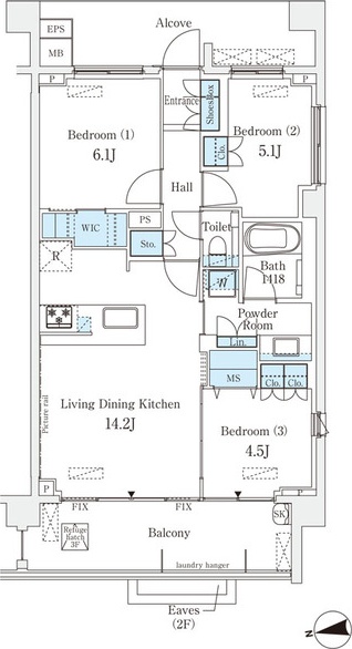 ライトテラス世田谷砧 308号室 間取り