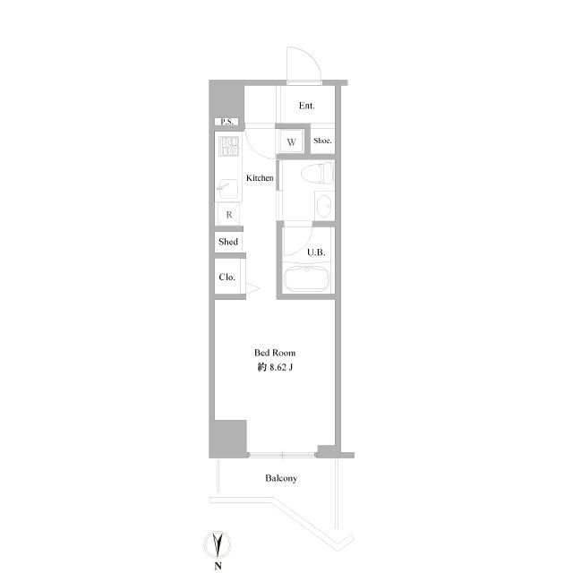 Ｂ　ＣＩＴＹ　ＡＰＡＲＴＭＥＮＴ　ＮＡＫＡＮＯ　ＥＡＳＴ 702号室 間取り
