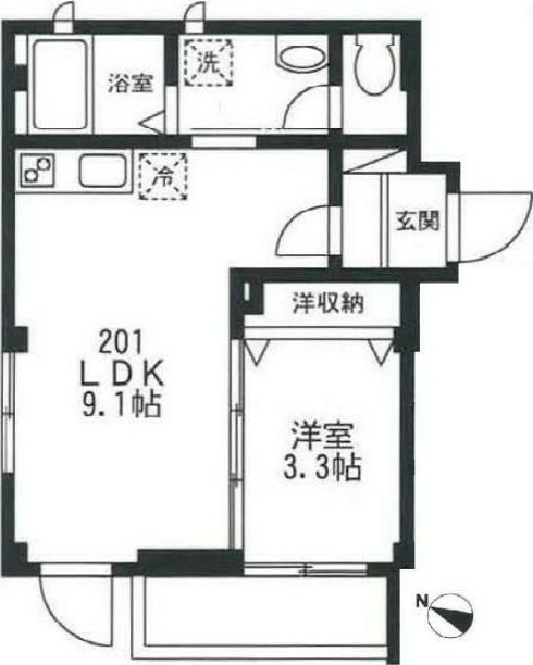 多喜川ビル 201号室 間取り