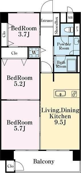 東建柏木マンション 1304号室 間取り