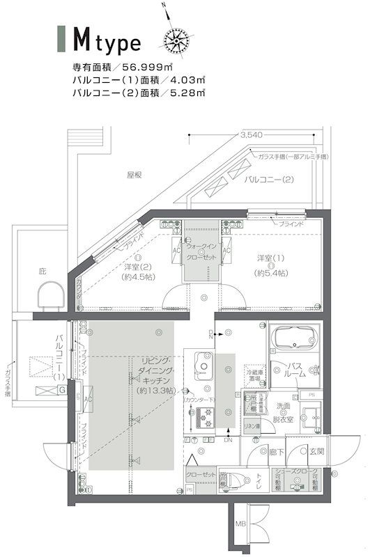 ZOOM新宿夏目坂 305号室 間取り