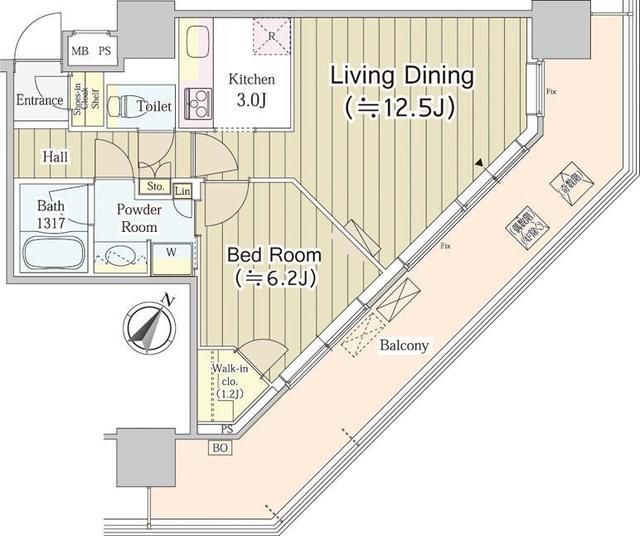 ユニゾンタワー 709号室 間取り