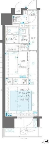 ＺＯＯＭ新宿御苑前 1507号室 間取り