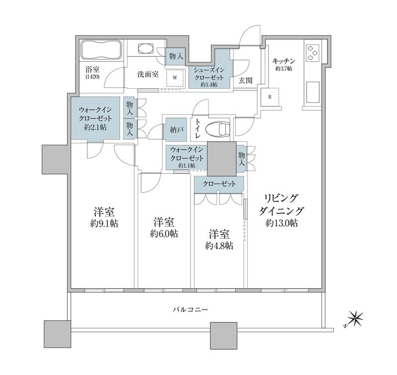 ザ・パークハウス西新宿タワー60  4907号室 間取り