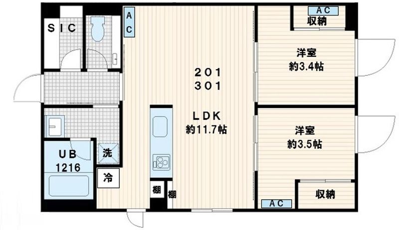 MUVA　YOYOGI（旧名称：Fullea代々木） 301号室 間取り