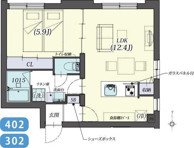 クリスタルコート中野新橋 302号室 間取り