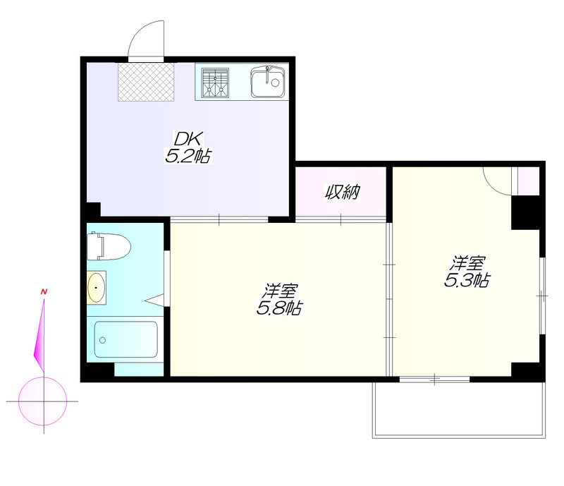 ＥＳＰＥＲＡＮＺＡ　ＨＡＴＳＵＤＡＩ 307号室 間取り