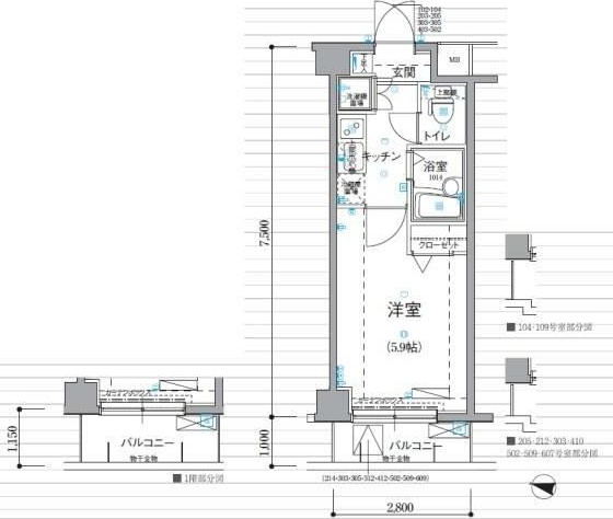 リヴシティ新宿壱番館 605号室 間取り