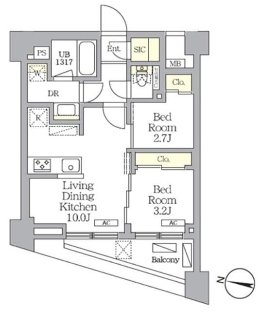 ＮＯＧＡＴＡ　ＲＥＳＩＤＥＮＣＥ 504号室 間取り