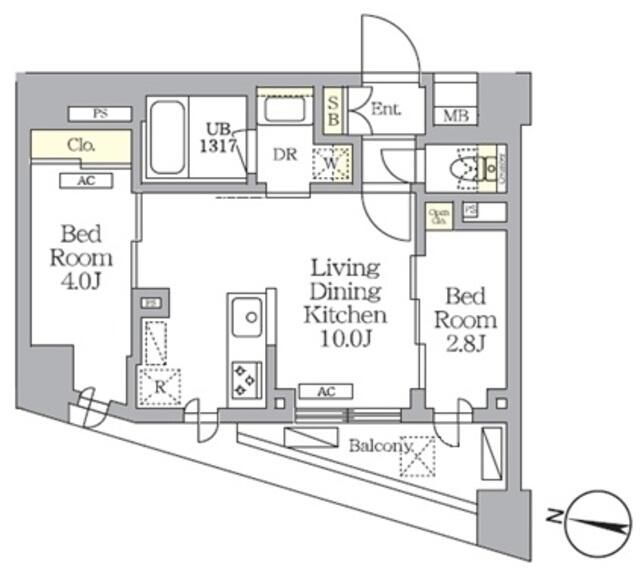 ＮＯＧＡＴＡ　ＲＥＳＩＤＥＮＣＥ 505号室 間取り