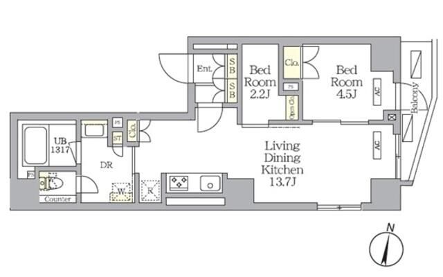 ＮＯＧＡＴＡ　ＲＥＳＩＤＥＮＣＥ 104号室 間取り