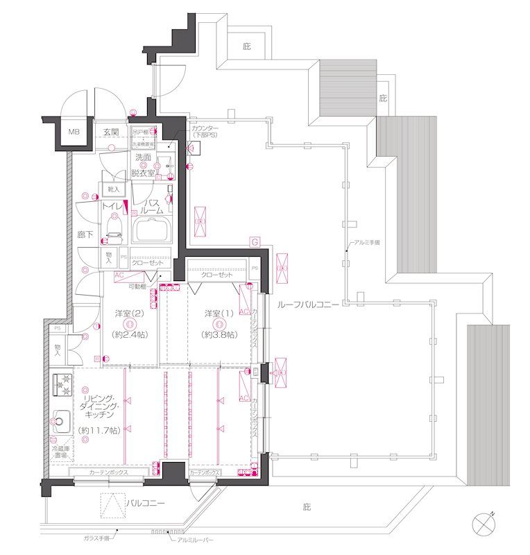 ZOOM下丸子 502号室 間取り