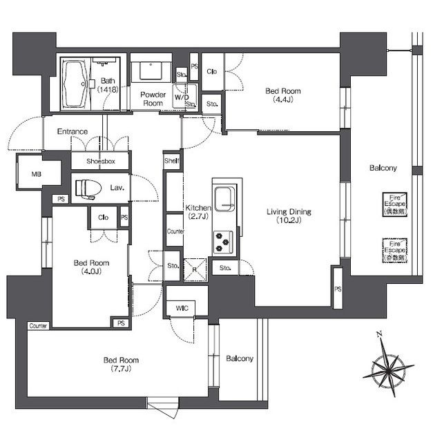 ＬＩＢＲ ＧＲＡＮＴ 西新宿 WEST 1108号室 間取り