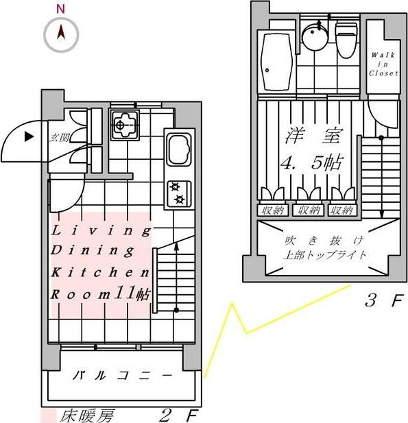 カシータ雑司が谷 201号室 間取り