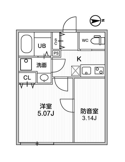 Ｔ&rsquo;ｓ　Ｃｕｏｒｅ　ＭＵＳＥ落合 104号室 間取り