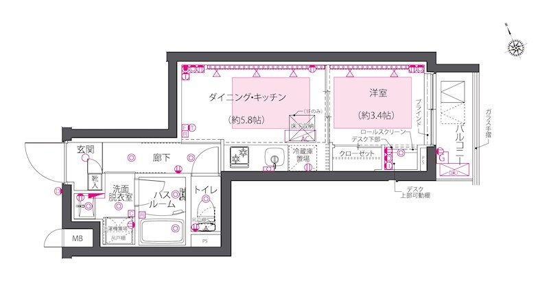 ZOOM西早稲田 309号室 間取り