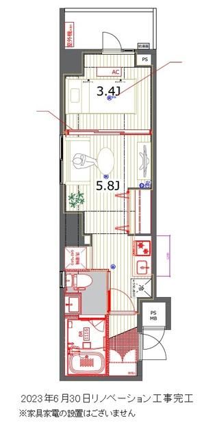 レジデンス西新宿スクエア 802号室 間取り