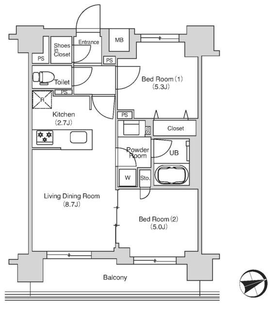 エミリブ鷺ノ宮 402号室 間取り