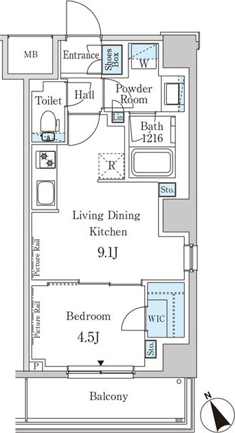 パークアクシス下北沢 508号室 間取り