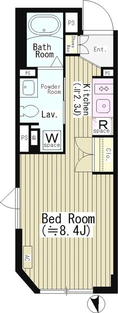 Ｃｅｎｔｅｎａｒｉｏ市谷二十騎町 106号室 間取り