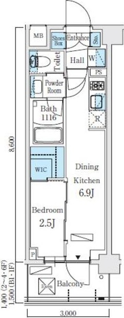 リビオメゾン東北沢 302号室 間取り